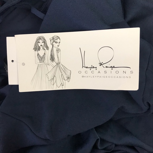 Hayley Paige Mock Neck Strappy Back Crepe Dress - Picture 10 of 11